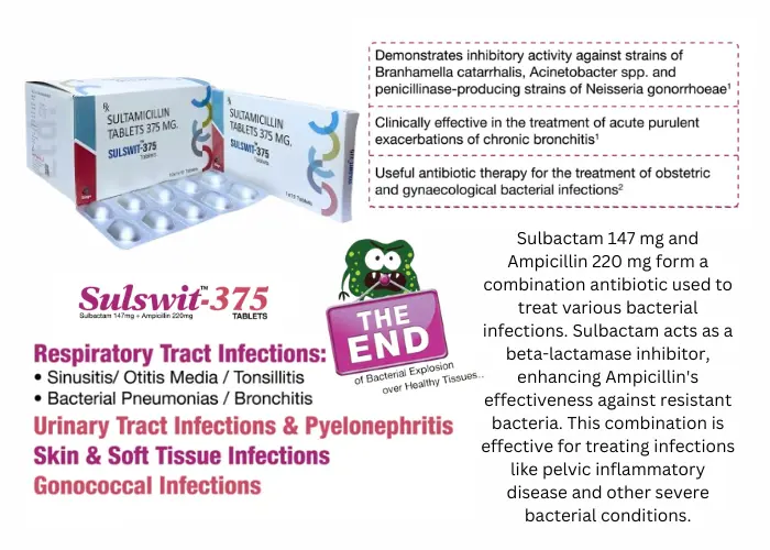 Sulbactam 147 mg and Ampicillin 220 mg